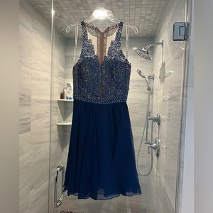 Sherri Hill blue studded dress